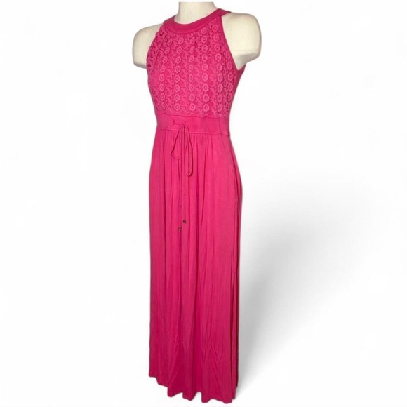 Calvin Klein Pink Lace Bodice Maxi Dress Size 6 - Picture 6 of 11